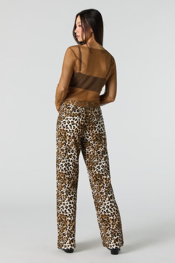 Animal Print Straight Leg Pant - 图片 3