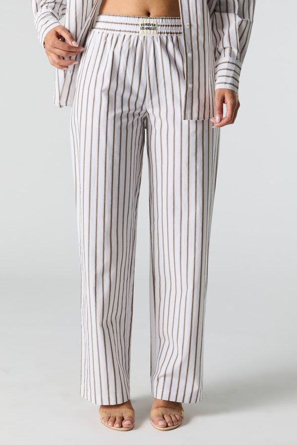 Poplin Striped Wide Leg Pant - 图片 6