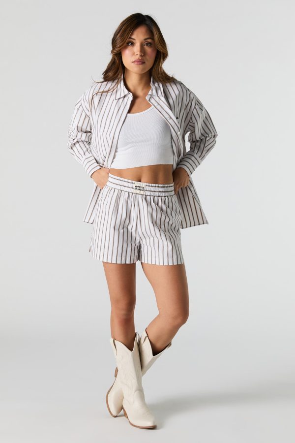 Poplin Striped Drawstring Short - 图片 8