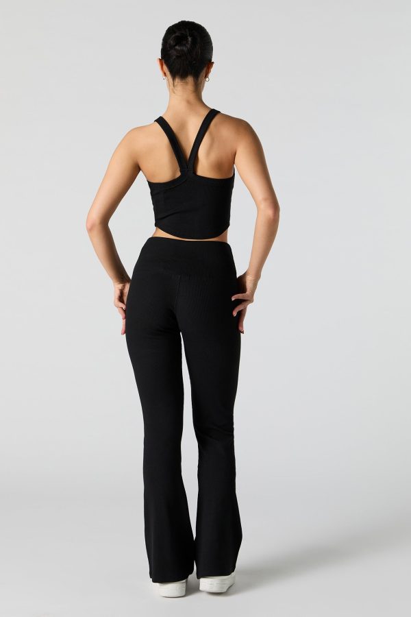 Active Ribbed V Waist Flare Pant - 图片 6