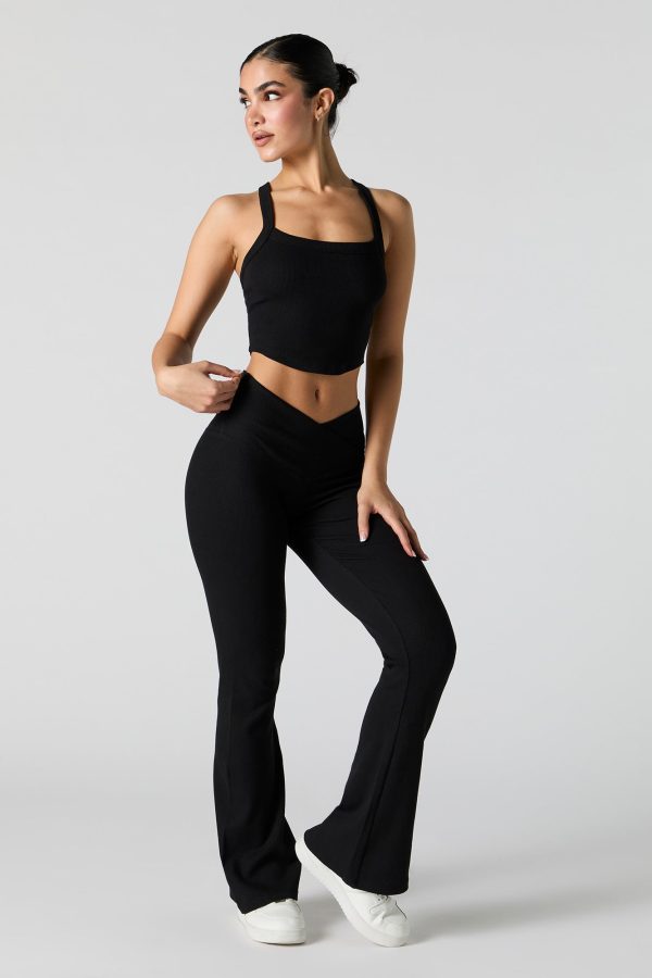 Active Ribbed V Waist Flare Pant - 图片 4