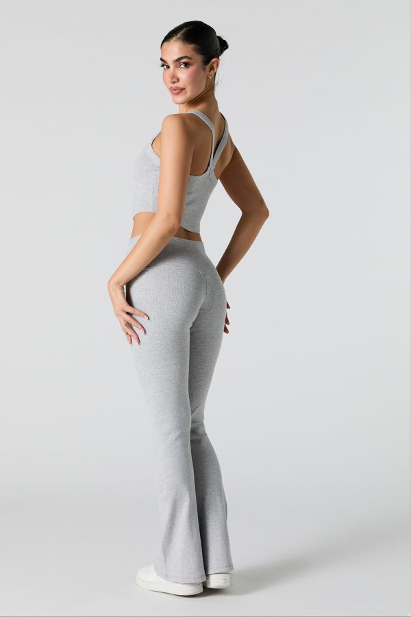 Active Ribbed V Waist Flare Pant - 图片 9