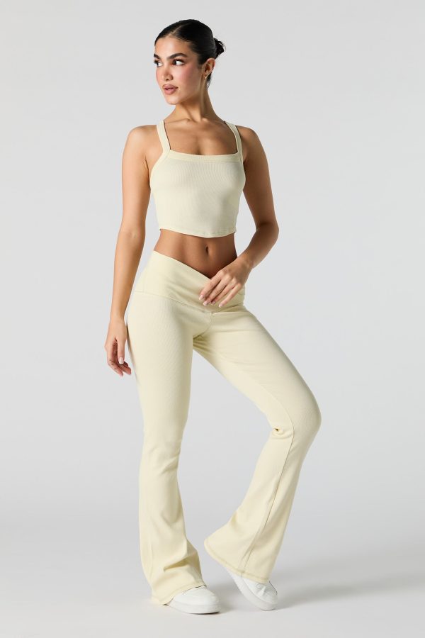 Active Ribbed V Waist Flare Pant - 图片 13