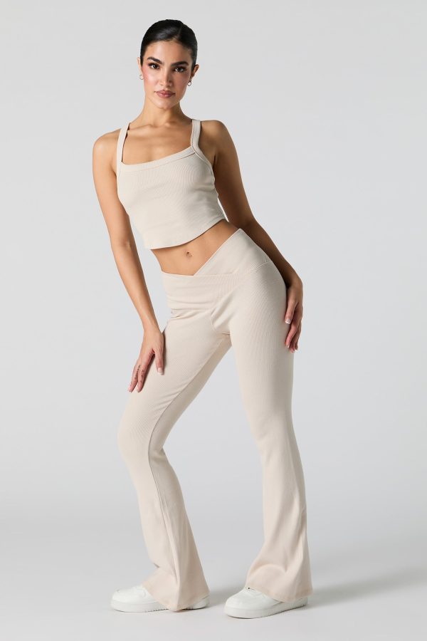 Active Ribbed V Waist Flare Pant