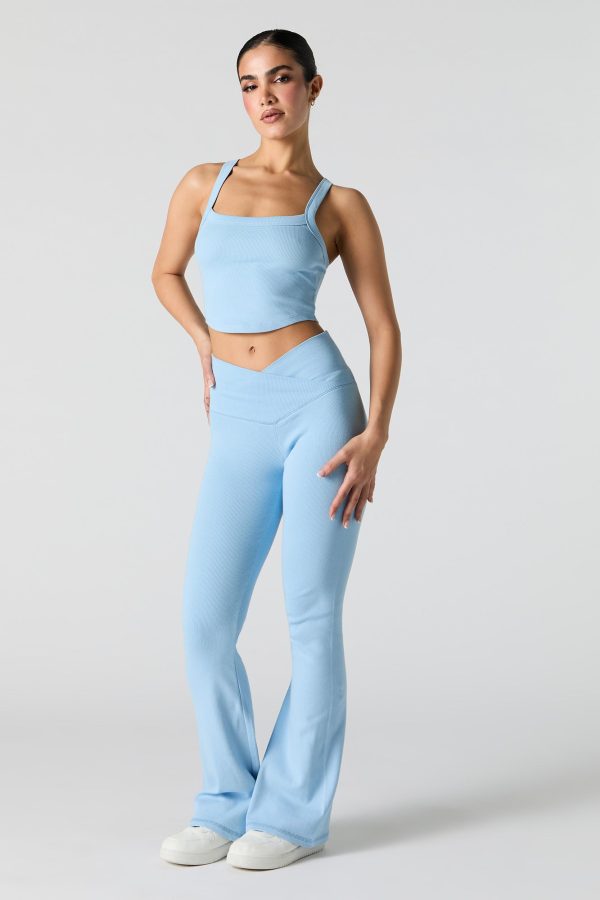 Active Ribbed V Waist Flare Pant - 图片 16