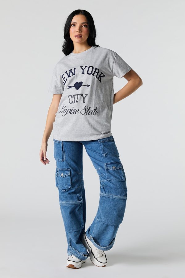 New York Empire State Embroidered T-Shirt - 图片 3