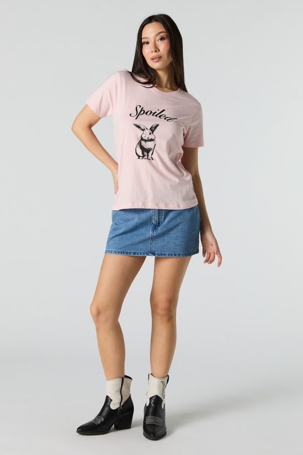 Spoiled Bunny Embroidered T-Shirt - 图片 3