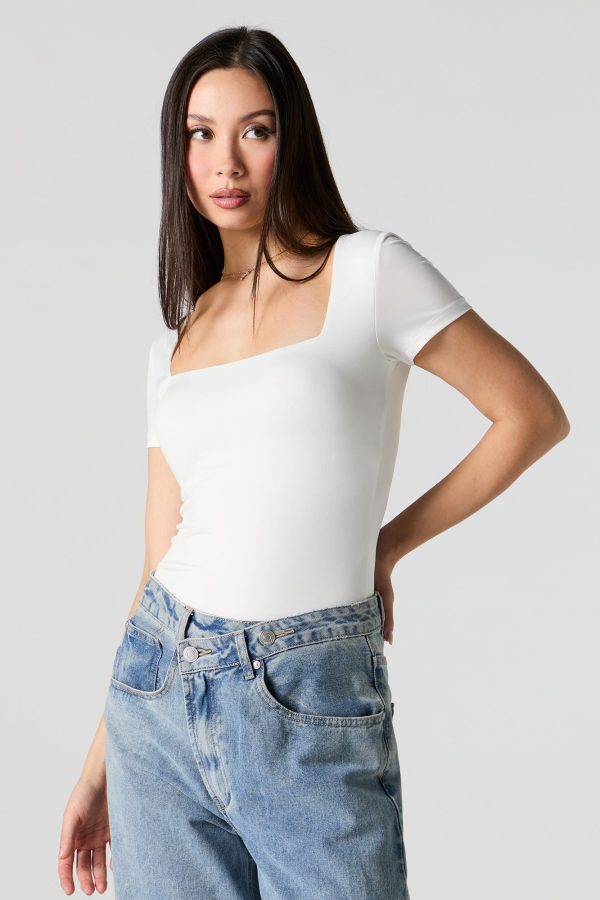 Contour Square Neck Short Sleeve Bodysuit - 图片 9