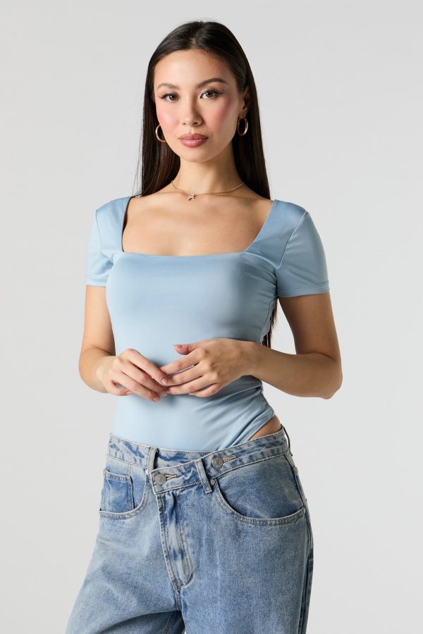 Contour Square Neck Short Sleeve Bodysuit - 图片 4