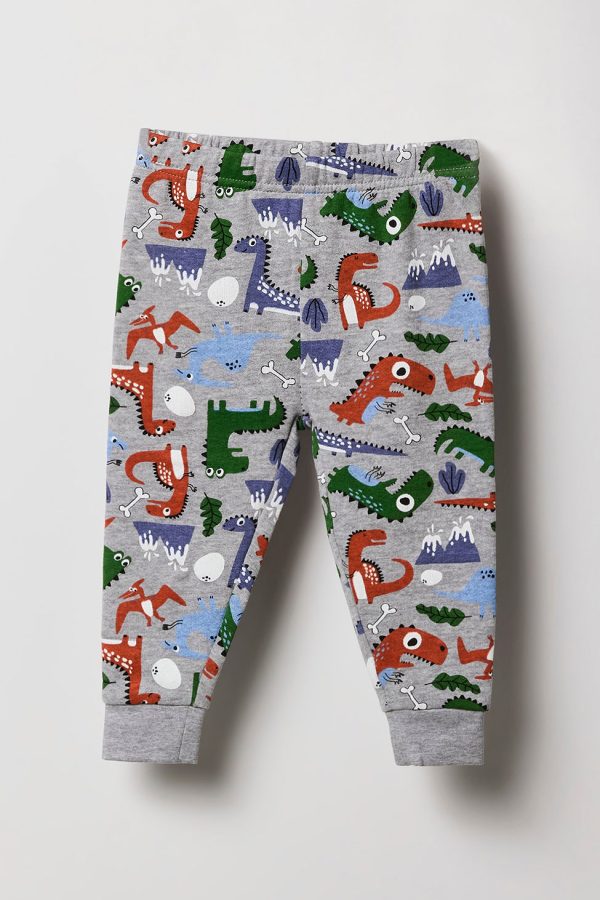 Baby Dino Print Fleece Sweatshirt & Jogger 2 Piece Set - 图片 4