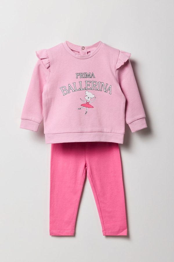 Baby Ballerina Fleece Sweatshirt & Legging 2 Piece Set