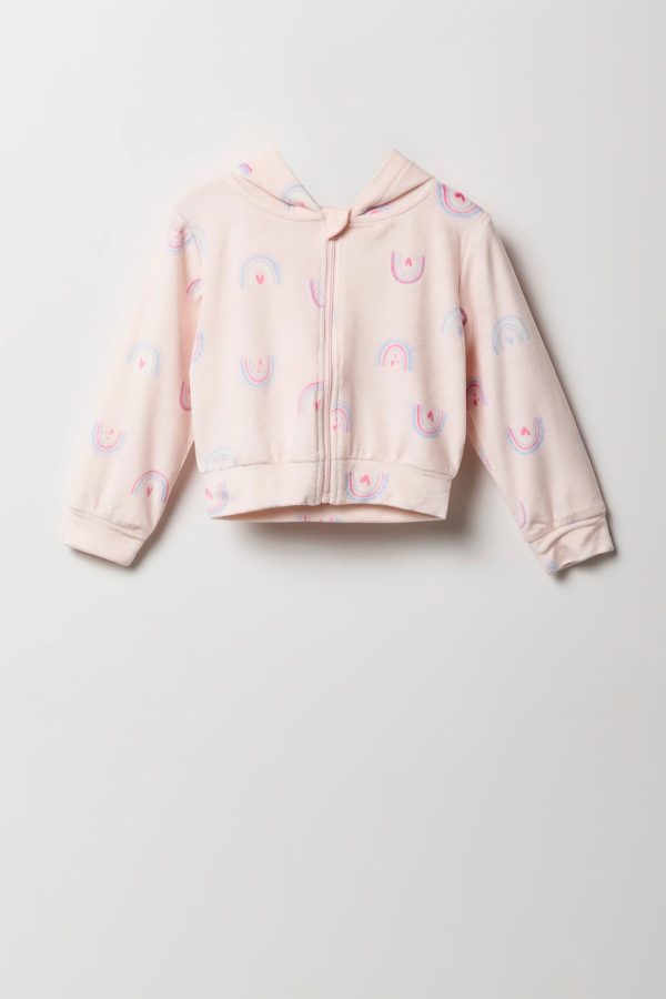 Toddler Girl Velour Zip-Up Hoodie