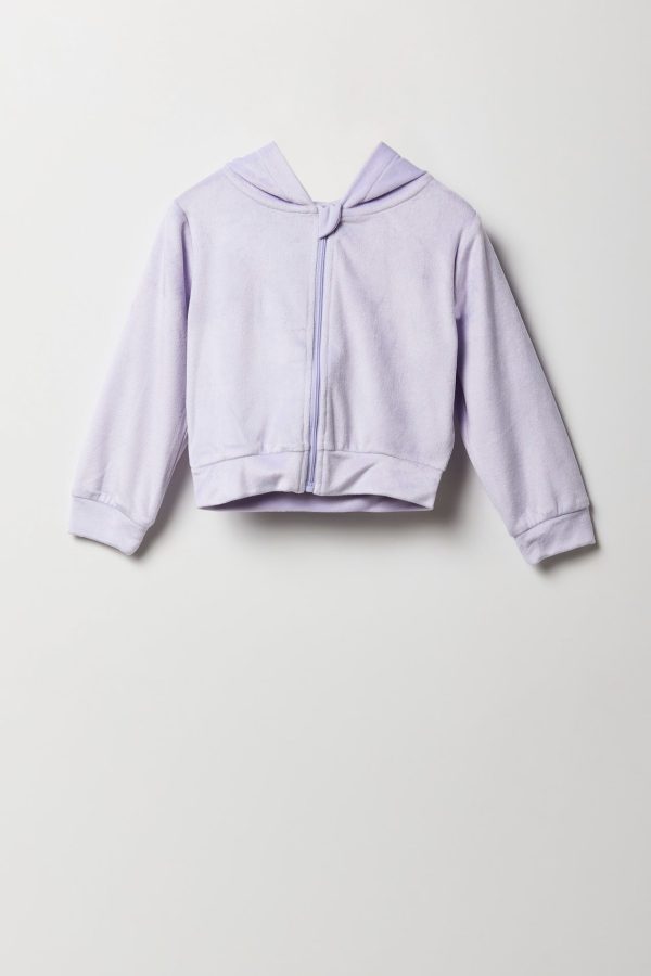 Toddler Girl Velour Zip-Up Hoodie - 图片 3