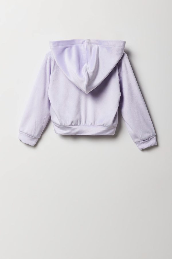 Toddler Girl Velour Zip-Up Hoodie - 图片 4