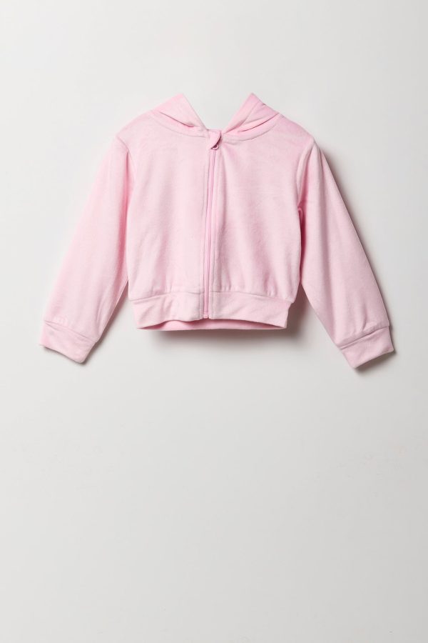 Toddler Girl Velour Zip-Up Hoodie - 图片 5