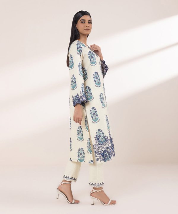 Embroidered Light Khaddar Shirt - 图片 2