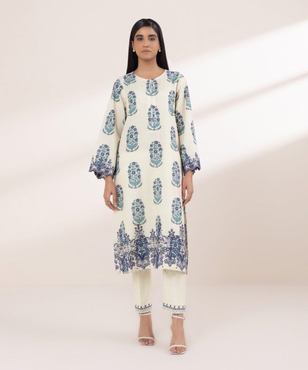 Embroidered Light Khaddar Shirt - 图片 5