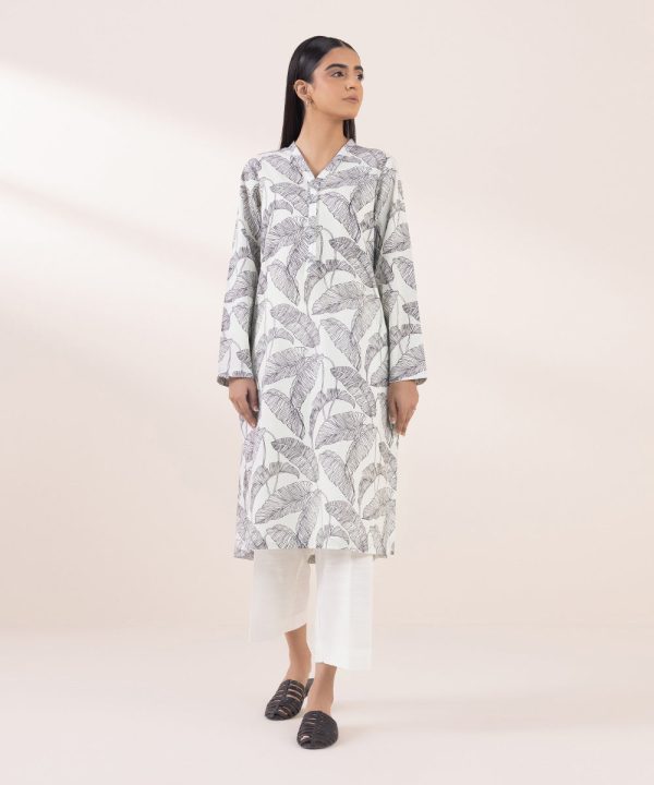 Printed Khaddar Shirt - 图片 2