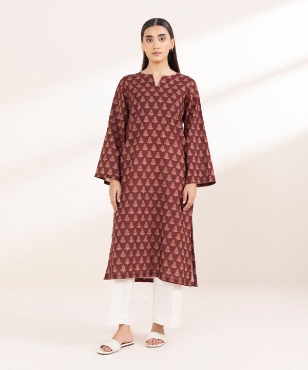 Printed Khaddar Shirt - 图片 2