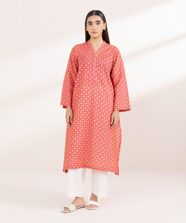 Printed Khaddar Shirt - 图片 2