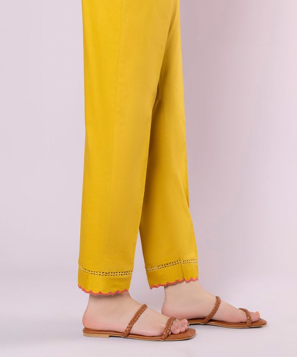 Embroidered Cotton Cigarette Pants - 图片 2