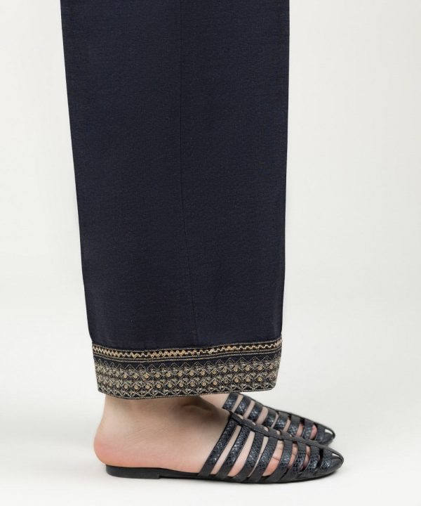 Embroidered Linen Straight Pants - 图片 4