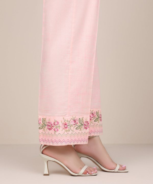 Embroidered Cotton Straight Pants - 图片 2