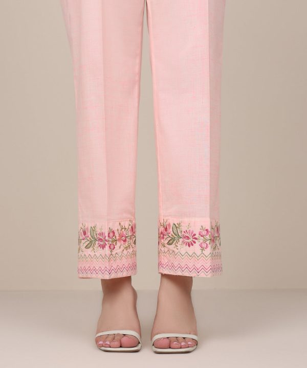 Embroidered Cotton Straight Pants - 图片 4