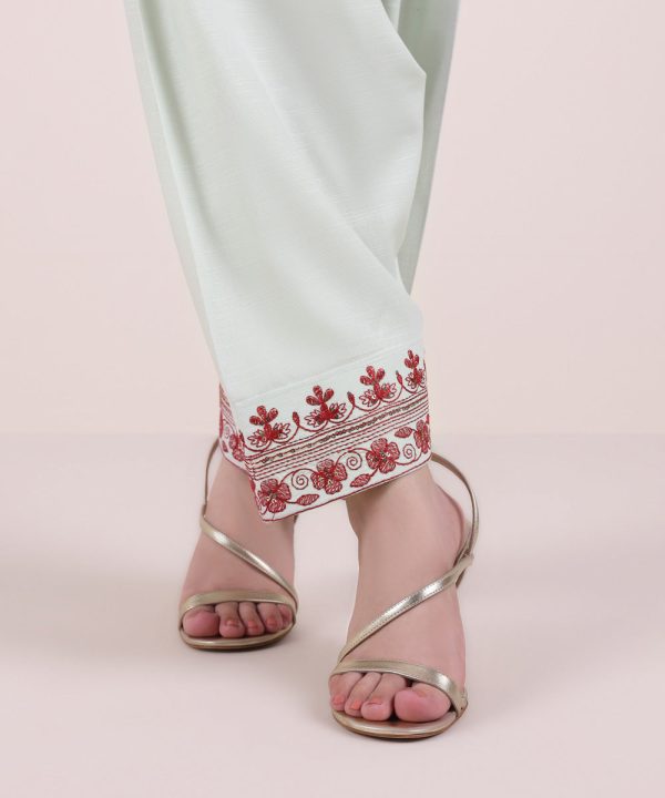 Embroidered Raw Silk Shalwar