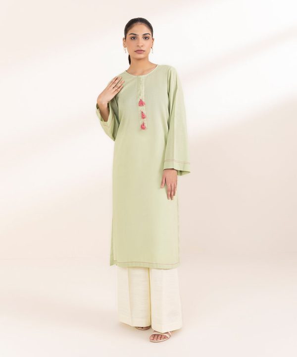 Solid Khaddar Shirt - 图片 2