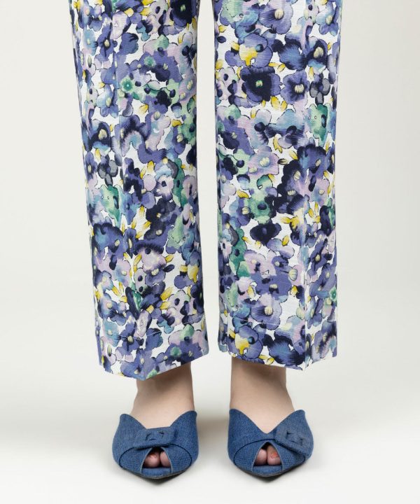 Printed Khaddar Straight Pants - 图片 4