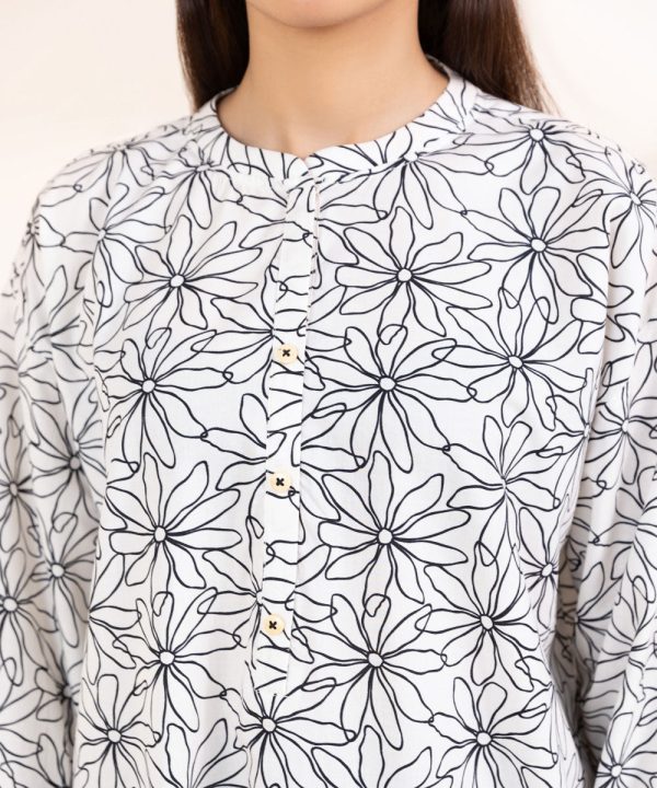 Printed Cambric Flared Shirt - 图片 5