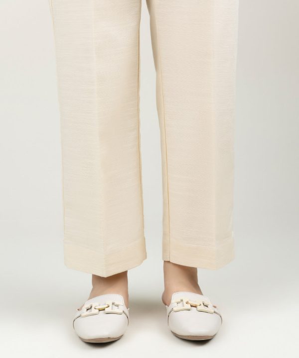 Solid Khaddar Straight Pants - 图片 4