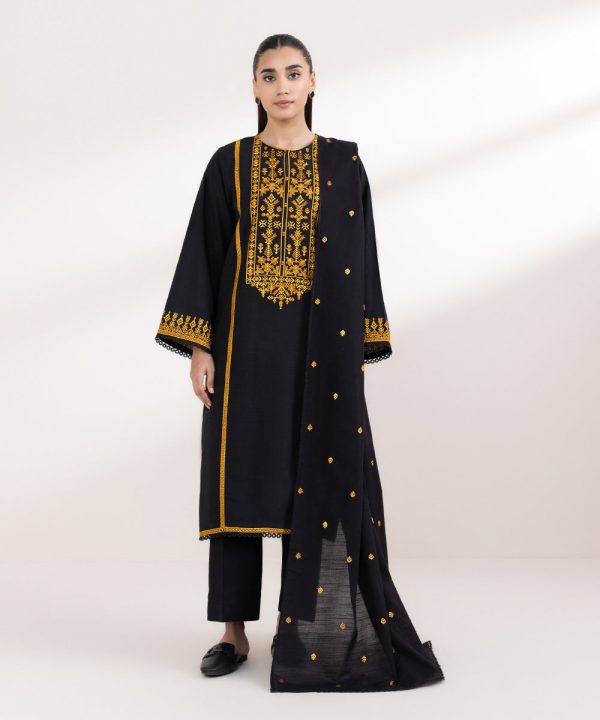 Embroidered Light Khaddar Shirt - 图片 6