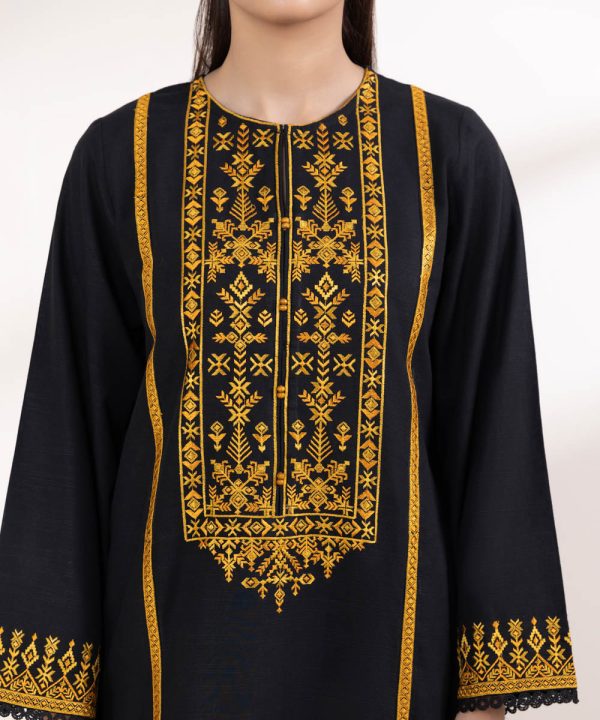 Embroidered Light Khaddar Shirt - 图片 5