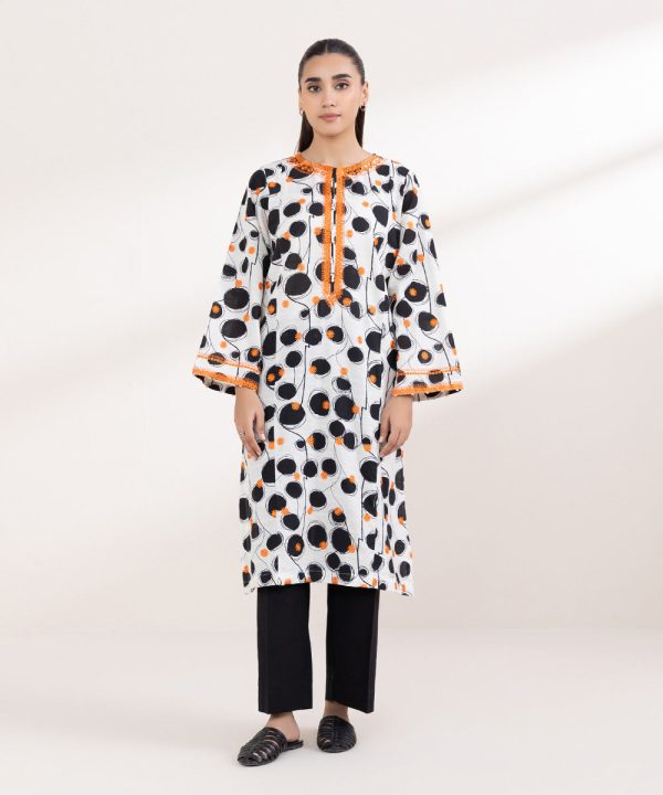 Embroidered Light Khaddar Shirt - 图片 2