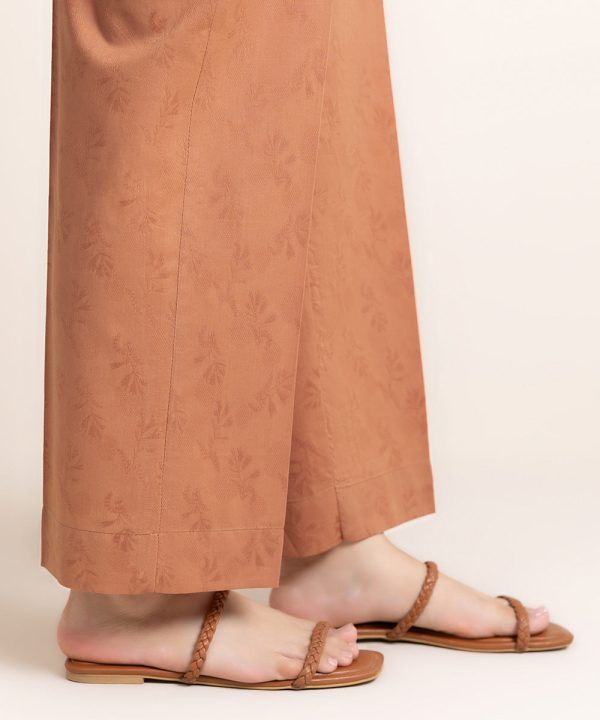 Cotton Jacquard Straight Pants - 图片 2