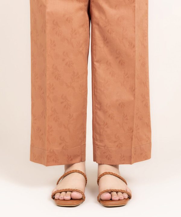 Cotton Jacquard Straight Pants