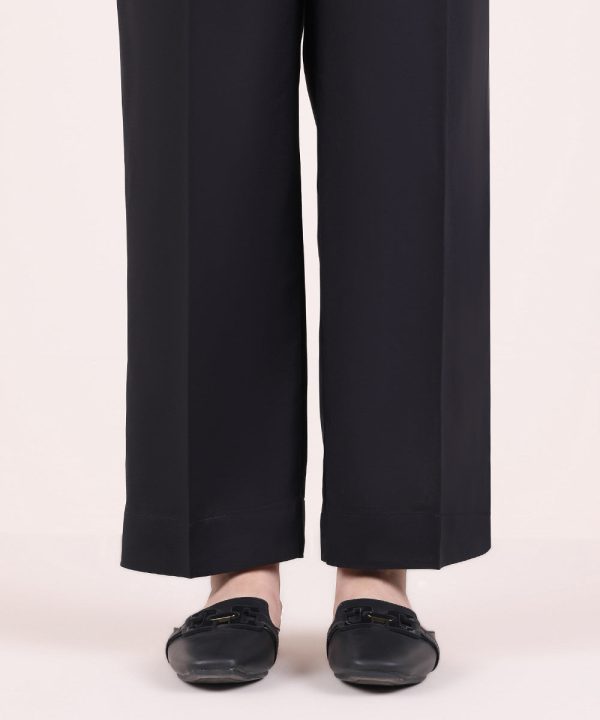 Solid Linen Straight Pants - 图片 2