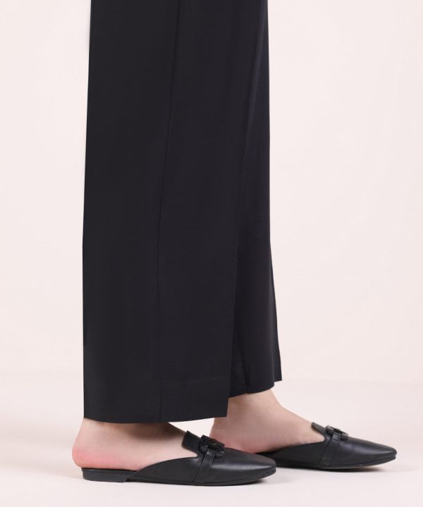 Solid Linen Straight Pants - 图片 3