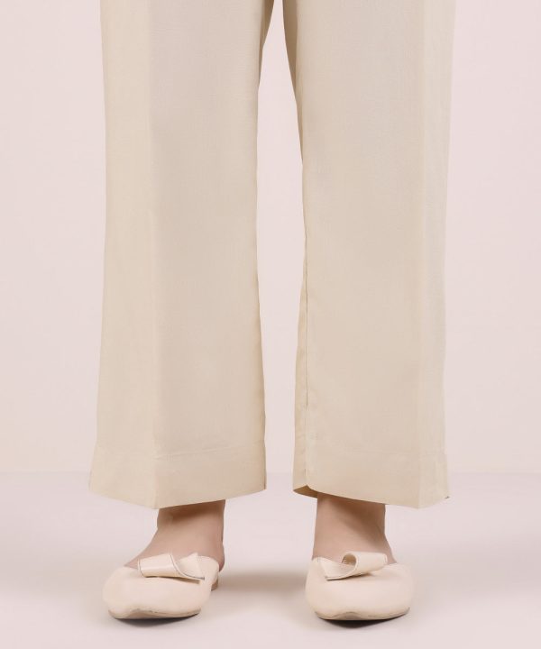 Solid Linen Straight Pants - 图片 2