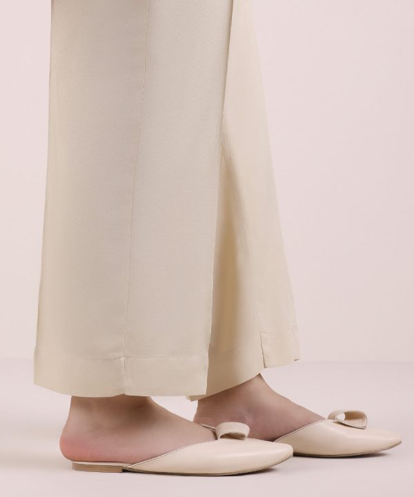 Solid Linen Straight Pants - 图片 3