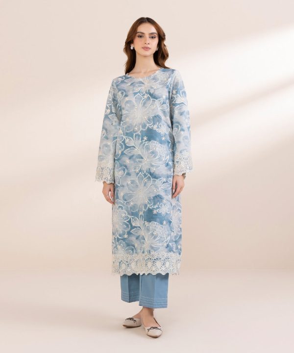 Embroidered Light Khaddar Shirt - 图片 4