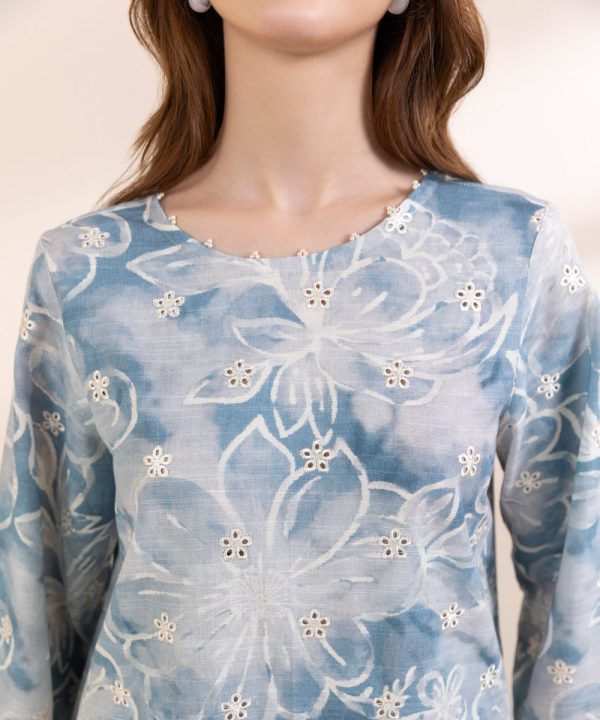 Embroidered Light Khaddar Shirt - 图片 5