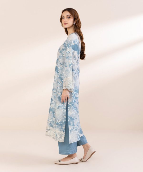 Embroidered Light Khaddar Shirt - 图片 2