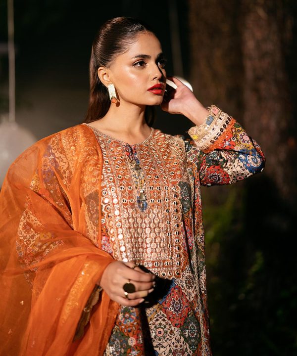 Embroidered Khaddar Shirt - 图片 2