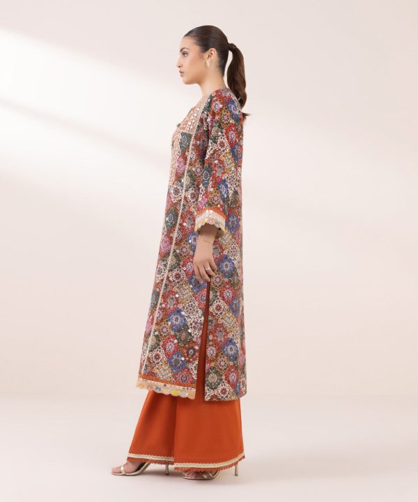 Embroidered Khaddar Shirt - 图片 5