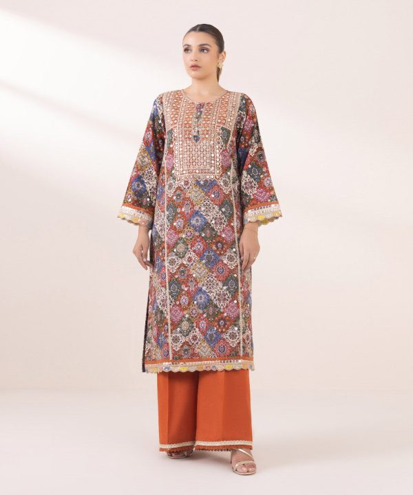 Embroidered Khaddar Shirt - 图片 4