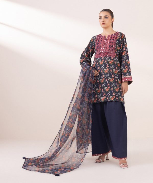 Embroidered Khaddar Shirt - 图片 6