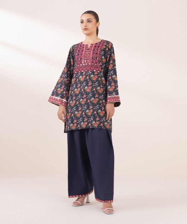 Embroidered Khaddar Shirt - 图片 2